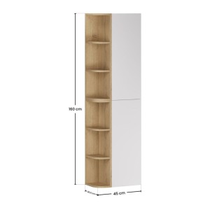Ensemble de meubles de rangement 2 portes et 6 niches arrondies visibles OSTER configuration 1 dimensions