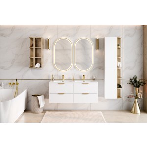 Ensemble de meubles de rangement 2 portes et 6 niches arrondies visibles OSTER configuration 1 mis en situation