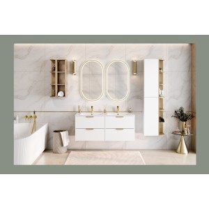 Ensemble de meubles de rangement 2 portes et 6 niches arrondies visibles OSTER configuration 1 mis en situation