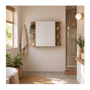 Ensemble de meubles de rangement 2 portes et 6 niches arrondies visibles OSTER configuration 2 mis en situation