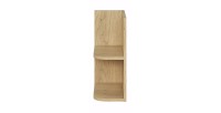 Meuble sous vasque aspect chêne clair avec 2 niches visibles arrondies vu de face