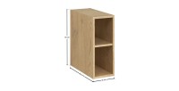 Meuble sous vasque aspect chêne clair avec 2 niches visibles dimensions