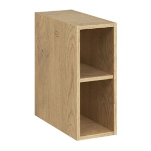 Meuble sous vasque aspect chêne clair avec 2 niches visibles