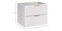 Meuble sous vasque OSTER blanc et poignées aspect chêne clair 60cm dimensions