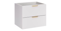 Meuble sous vasque OSTER blanc et poignées aspect chêne clair 60cm