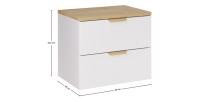 Ensemble OSTER blanc et chêne 60cm : meuble sous vasque à tiroirs et plan pour vasque dimensions