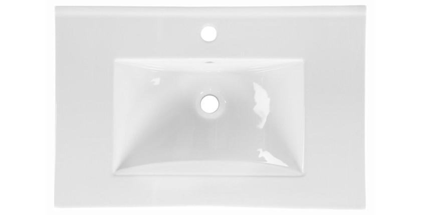 Vasque encastrée en céramique blanche 60cm vue de haut