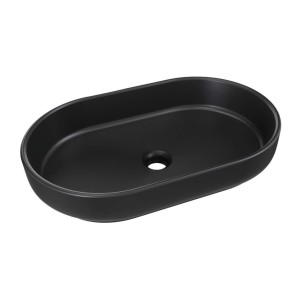 Vasque à poser en céramique noire ovale