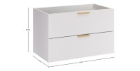 Meuble sous vasque OSTER blanc et poignées aspect chêne clair 80cm dimensions