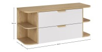 Wandhängendes Badezimmer-Set OSTER 120cm: Unterschränke mit Schubladen und offenen Fächern + Waschtischplatte