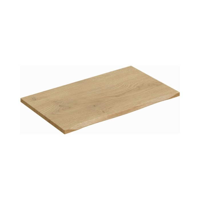 Zwevende badkamerset OSTER 80cm: onderkast met laden + blad voor afgeschuinde wastafel + opzetwastafel