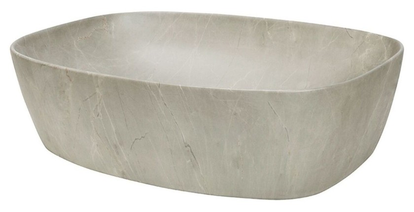 Zwevende badkamerset OSTER 80cm: onderkast met lades + schuin werkblad voor wastafel + opzetwastafel