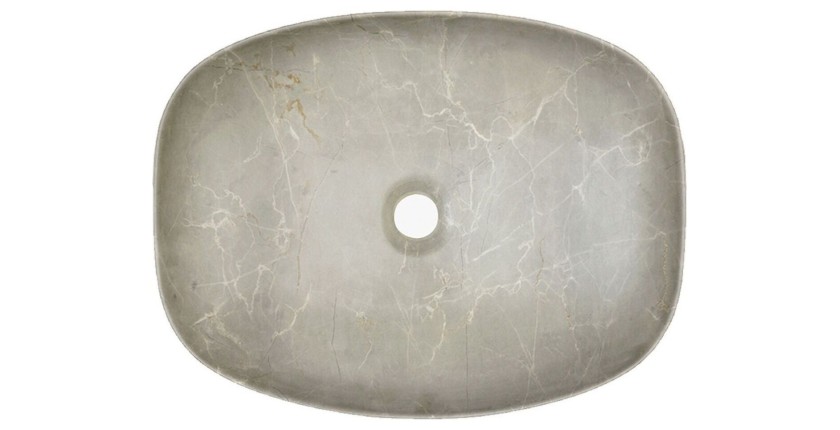 Zwevende badkamerset OSTER 80cm: onderkast met lades + schuin werkblad voor wastafel + opzetwastafel