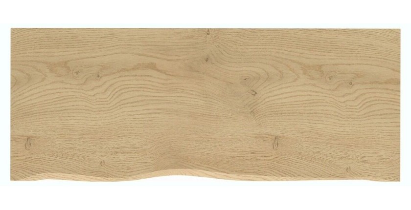 Plan pour vasque aspect chêne clair biseauté 120cm vu de haut