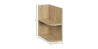 Meuble sous vasque avec niches visibles arrondies aspect chêne clair OSTER dimensions