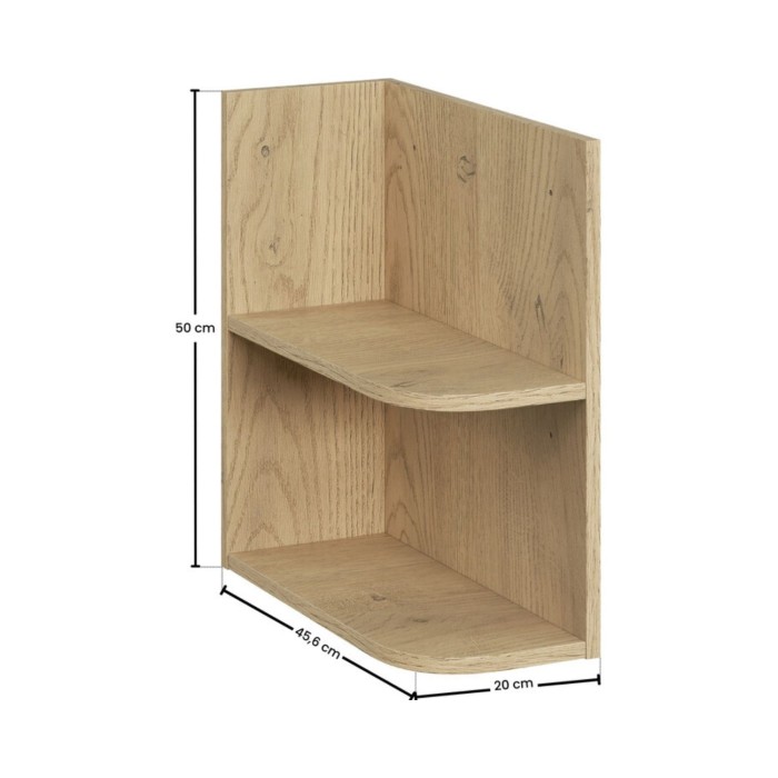 Insieme OSTER 100cm: mobile sottolavabo con cassetti verde salvia e nicchie a vista + piano per lavabo effetto rovere chiaro