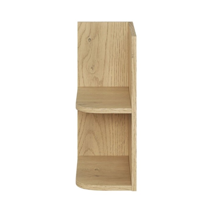 Insieme OSTER 100cm: mobile sottolavabo con cassetti verde salvia e nicchie a vista + piano per lavabo effetto rovere chiaro