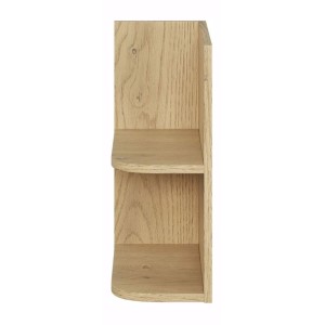 Meuble sous vasque avec niches visibles arrondies aspect chêne clair OSTER vu de face