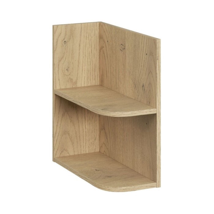 Insieme OSTER 100cm: mobile sottolavabo con cassetti verde salvia e nicchie a vista + piano per lavabo effetto rovere chiaro
