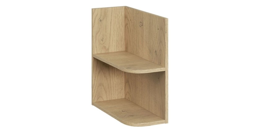 Meuble sous vasque avec niches visibles arrondies aspect chêne clair OSTER