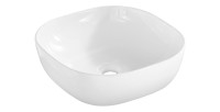 Vasque à poser carrée en céramique blanche