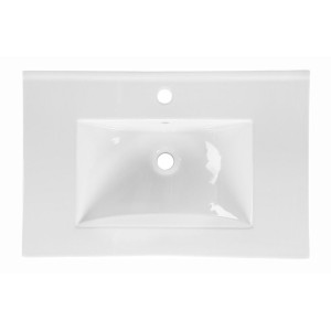 Vasque à encastrer en céramique blanche 60cm vu de haut