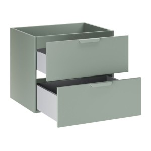 Meuble sous vasque à tiroirs vert sauge OSTER 60cm ouvert