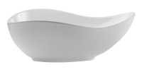 Vasque à poser asymétrique en céramique blanche