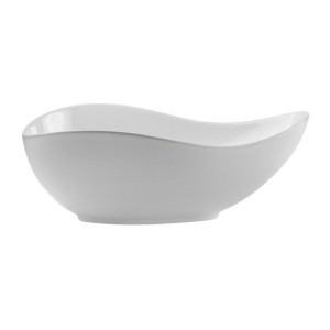 Vasque à poser asymétrique en céramique blanche