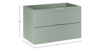 Meuble sous vasque à tiroirs vert sauge OSTER 80cm dimensions