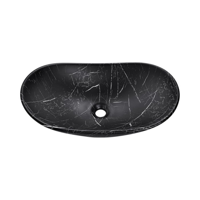 Conjunto OSTER 80cm: mueble bajo lavabo con cajones verde salvia + encimera para lavabo + lavabo sobre encimera negro con rayas 