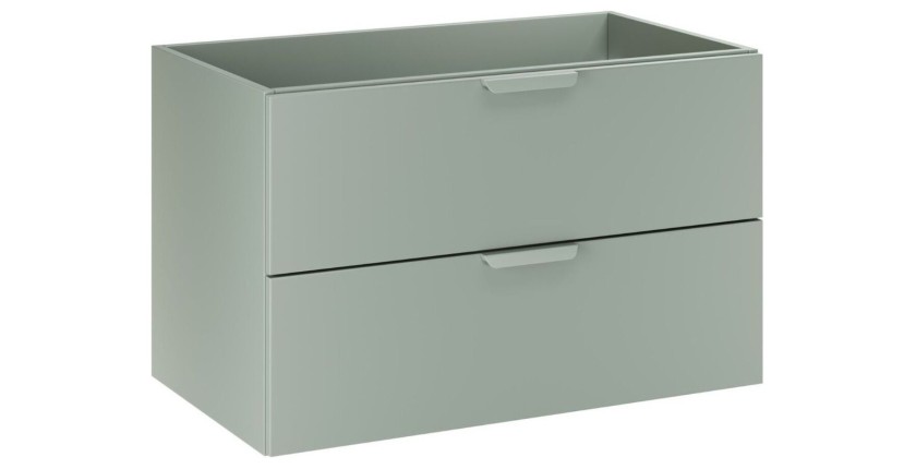 Meuble sous vasque à tiroirs vert sauge OSTER 80cm