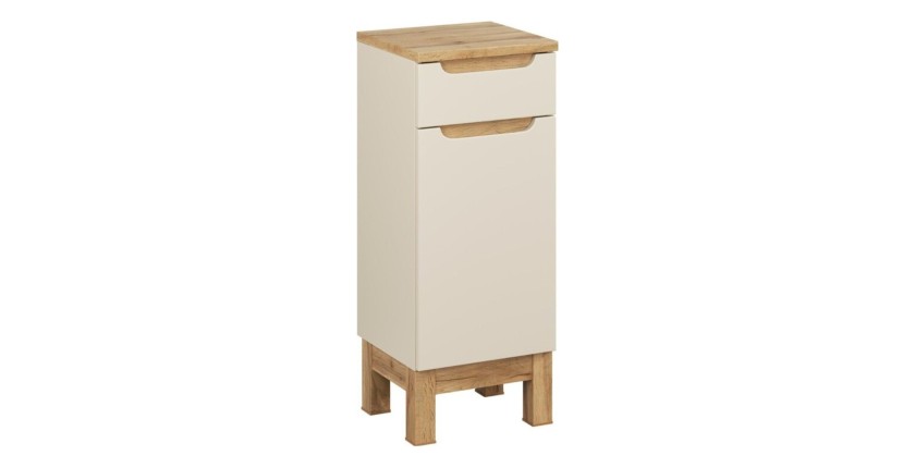 Meuble de rangement à poser ERMANO cachemire et chêne