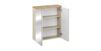 Meuble de rangement suspendu avec portes en miroirs ERMANO ouvert