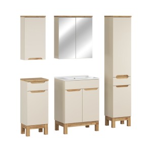 Ensemble ERMANO cachemire 130cm : set complet avec vasque encastrée