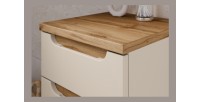Zoom sur le plateau du meuble de rangement ERMANO cachemire à poser