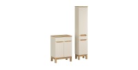 Ensemble ERMANO cachemire 95cm : meuble sous vasque, plan pour vasque et colonne