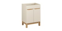 Meuble sous vasque ERMANO cachemire et chêne 60cm