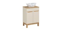 Ensemble ERMANO cachemire 60cm : meuble sous vasque, plan pour vasque et vasque à poser marbrée