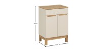 Ensemble ERMANO cachemire 60cm : meuble sous vasque et plan pour vasque aspect chêne dimensions