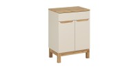 Ensemble ERMANO cachemire 60cm : meuble sous vasque et plan pour vasque aspect chêne