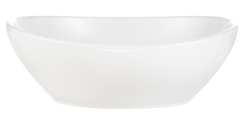 Vasque à poser en céramique blanche de forme ovale