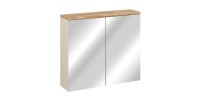 Insieme ERMANO cashmere 150cm: mobile sottolavabo + lavabo da appoggio + mobili sospesi e da appoggio + specchi