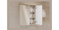 Insieme ERMANO cashmere 150cm: mobile sottolavabo + lavabo da appoggio + mobili sospesi e da appoggio + specchi