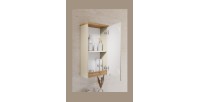 Insieme ERMANO cashmere 150cm: mobile sottolavabo + lavabo da appoggio + mobili sospesi e da appoggio + specchi