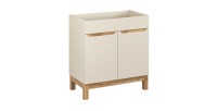 Insieme ERMANO cashmere 150cm: mobile sottolavabo + lavabo da appoggio + mobili sospesi e da appoggio + specchi