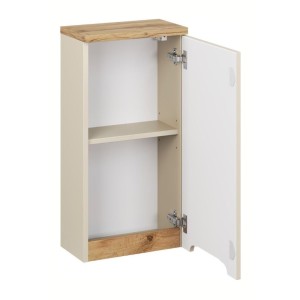 Ensemble ERMANO cachemire 150cm : meuble sous vasque + vasque encastrée + rangements suspendus et à poser + miroirs