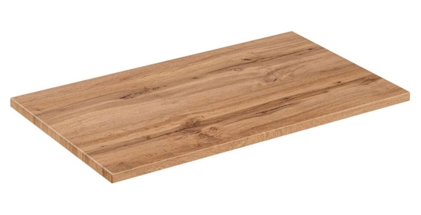 Set da bagno ERMANO cachemire e finitura quercia 115cm: mobile sotto lavabo + piano per lavabo + colonna