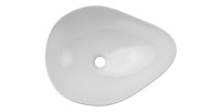 Conjunto ERMANO de cachemira y acabado en roble 80cm: mueble bajo lavabo + encimera para lavabo + lavabo sobre encimera blanco a