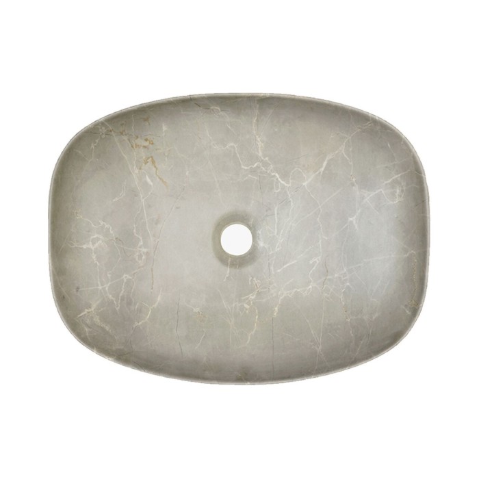 Conjunto ERMANO cachemira 80cm: mueble bajo lavabo + encimera para lavabo biselado + lavabo sobre encimera efecto piedra gris